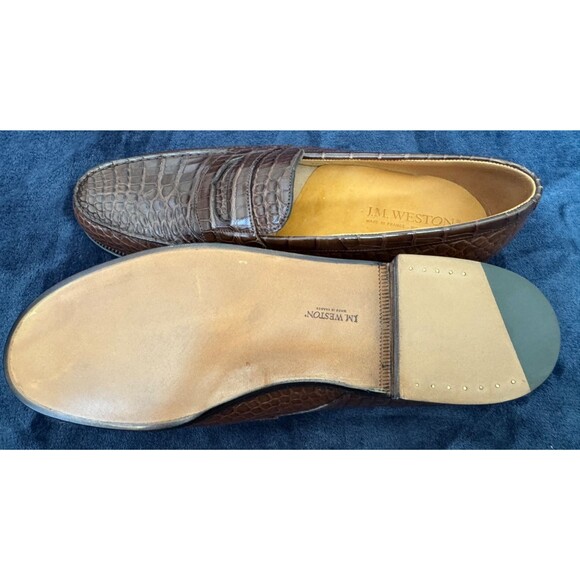 JM Weston 180 Loafer in Brown Alligator - 10.5CEU/11US - Picture 6 of 8